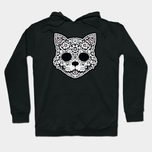 Monochromatic Floral Cat Hoodie